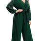 Women's Straight Loose High Waist Solid Color Jumpsuit