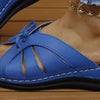 Tied Open Toe Low Heel Royal Blue Sandals