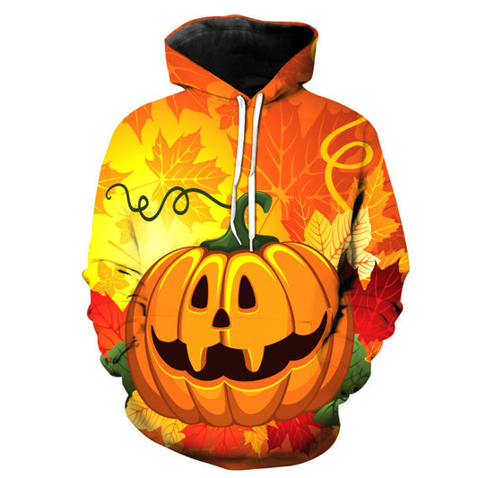 Unisex Halloween 3D Digital Print Pullover Hooded Sweatshirt