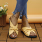 Tied Open Toe Low Heel Pastel Yellow  Sandals