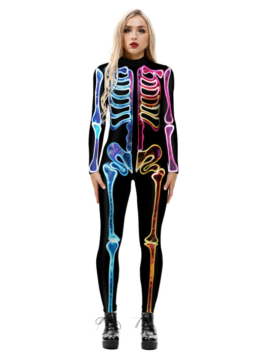 Women's 3D Digital Printed Halloween Costume  Jumpsuit