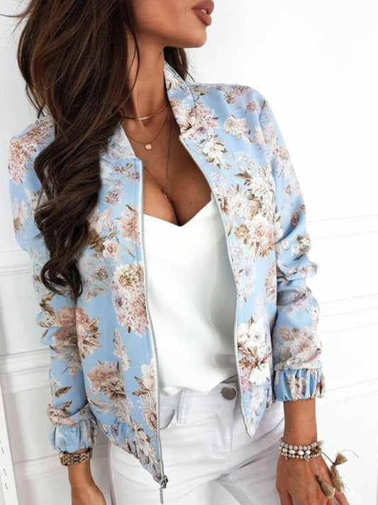 Zipper Decorated Long-Sleeved Cardigan Small Jacket