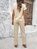 Casual Short-sleeved Top and Trousers Suit