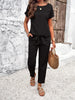 Casual Short-sleeved Top and Trousers Suit