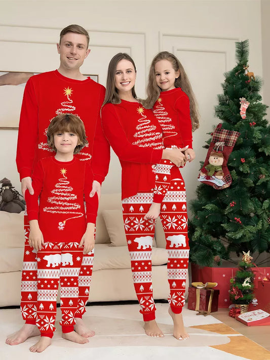 Home Clothes Printed Family Christmas Pajamas